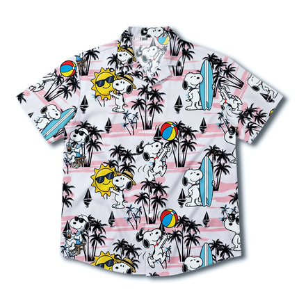 Pink Palm Surf Beach Summer Vacation Hawaiian Shirt