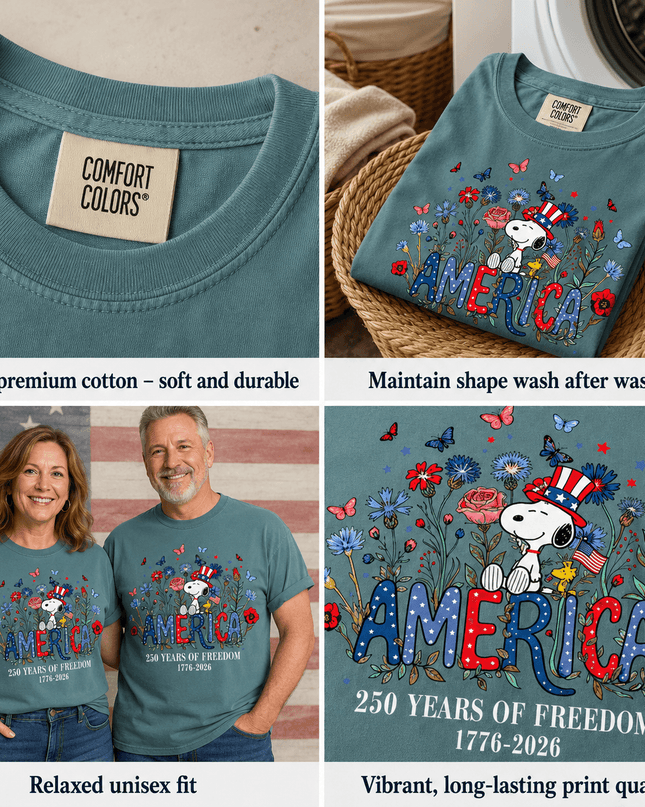 4_1cac3f3b-2280-43fd-a1c1-8077e3858351 - AuraNations - Comfort Colors Floral America 250 Years Of Freedom T-Shirt - Seafoam / S - 250TH ANNIVERSARY, ALL, COMFORT COLORS, NO CUSTOM, PRODUCTS, SNPY, TSHIRT