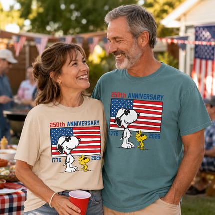 Comfort Colors 250th Anniversary USA Cool Dog Flag T-Shirt