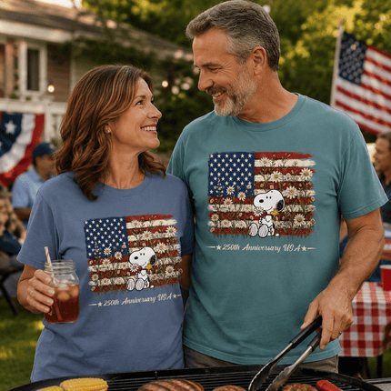 Comfort Colors 250th Anniversary USA Daisy Flag Dog T-Shirt