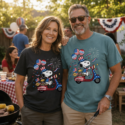 Comfort Colors 250th USA Patriotic Scooter Dog T-Shirt