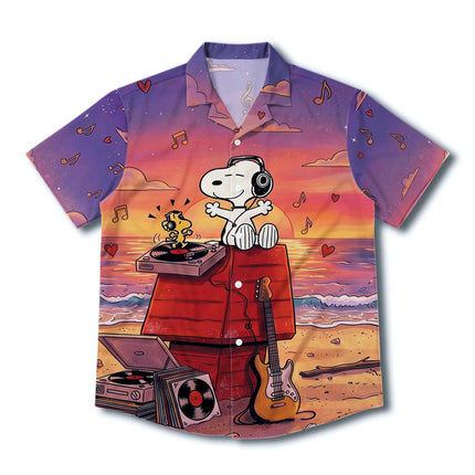 Tropical Sunset Music Beach Summer Hawaiian Shirt