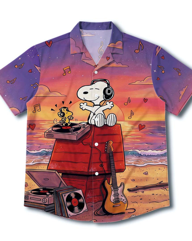 Tropical Sunset Music Beach Summer Hawaiian Shirt