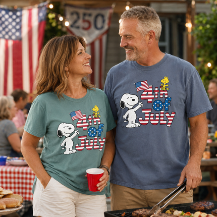Comfort Colors 4th Of July American Flag Dog T-Shirt