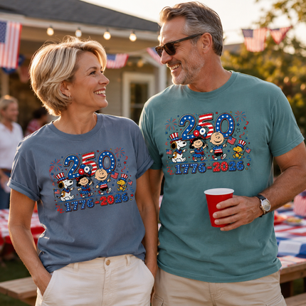 Comfort Colors 250 Years 1776-2026 Patriotic Fireworks Friends T-Shirt