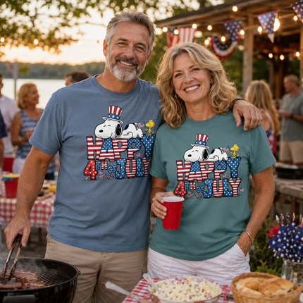 Comfort Colors Happy 4th Of July Sleepy Patriotic Dog T-Shirt