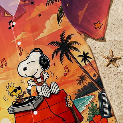 Tropical Sunset Music Beach Summer Hawaiian Shirt