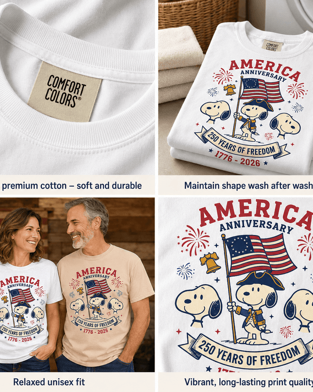 4_695c604d-e908-4814-a59b-c7b4b95639ce - AuraNations - Comfort Colors 250 Years Of Freedom Anniversary T-Shirt - White / S - 250TH ANNIVERSARY, ALL, COMFORT COLORS, NO CUSTOM, PRODUCTS, SNPY, TSHIRT