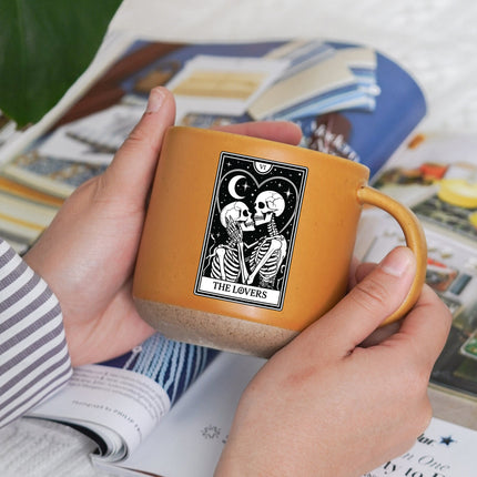 The Lovers Tarot Halloween Pottery Mug Skeleton Couple Gift