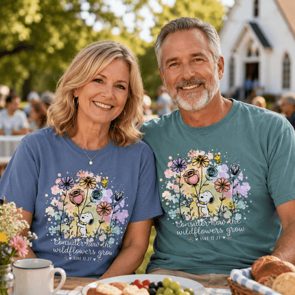 Comfort Colors Consider How the Wildflowers Grow Bible Verse T-Shirt