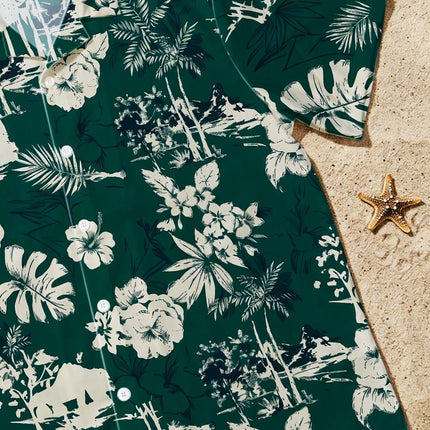 Beach Summer Vintage Tropical Floral Hawaiian Shirt