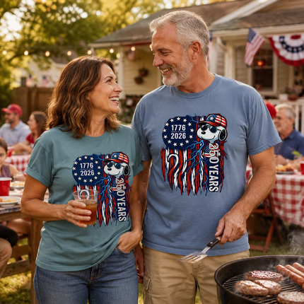 Comfort Colors 1776-2026 250 Years Cool Dog Lightning Flag T-Shirt