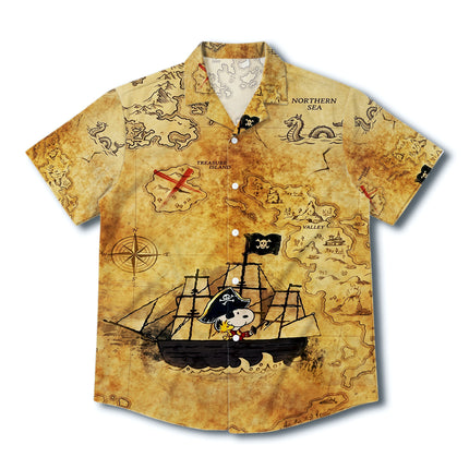 Pirate Treasure Map Adventure Summer Hawaiian Shirt