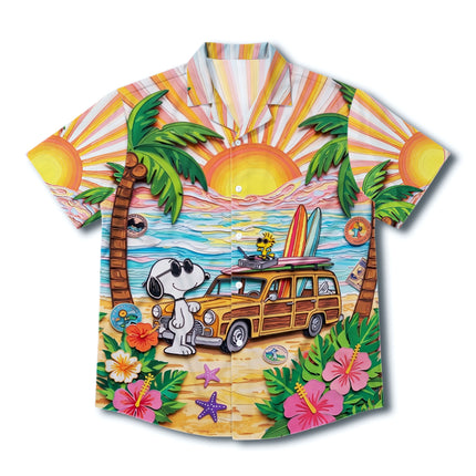 Tropical Beach Sunset Surf Van Hawaiian Shirt