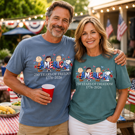 Comfort Colors America 250 Years Of Freedom Floral Friends T-Shirt
