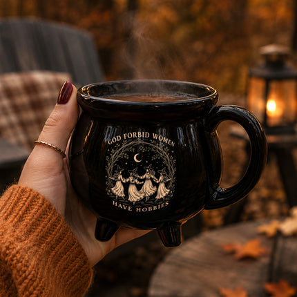 God Forbid Women Have Hobbies Witch Cauldron Mug Halloween