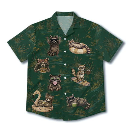 Funny Vacation Raccoon Summer Tropical Hawaiian Shirt