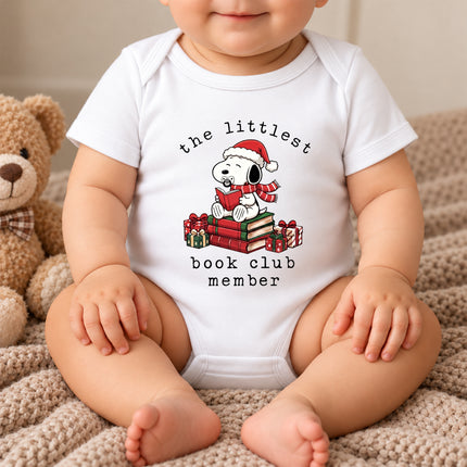 The Littlest Book Club Member Christmas Reader Baby Bodysuit