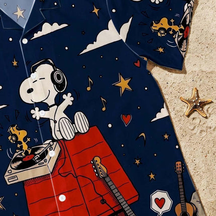 Music Night Sky Vintage Guitar Summer Hawaiian Shirt