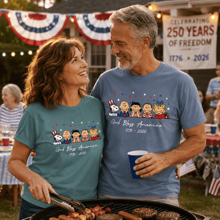 Comfort Colors 250th Anniversary USA God Bless America Patriotic Squad T-Shirt
