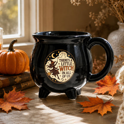 Little Witch Halloween Cauldron Ceramic Mug Gift for Her