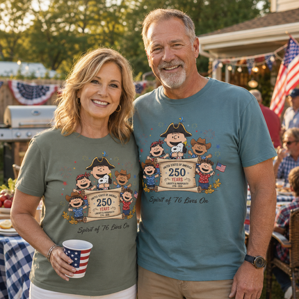 Comfort Colors Spirit Of 76 Lives On 250 Years Patriotic Friends T-Shirt