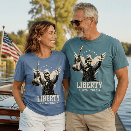 Comfort Colors Liberty 250th Anniversary USA Rockstar Lincoln Eagle T-Shirt