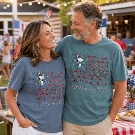 Comfort Colors 250th Anniversary USA Floral Vine Flag Uncle Sam Dog T-Shirt