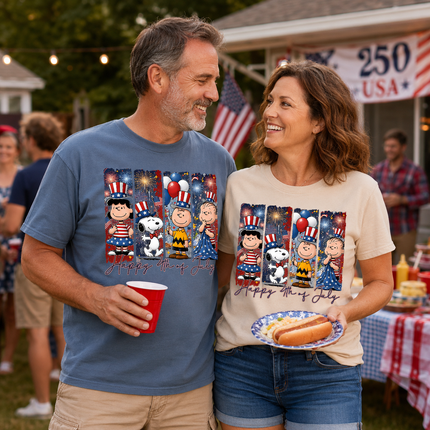 Comfort Colors Happy 4th Of July Patriotic Fireworks Friends T-Shirt