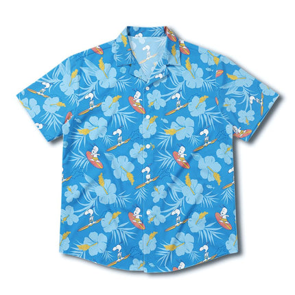 Beach Summer Surf Tropical Floral Blue Hawaiian Shirt
