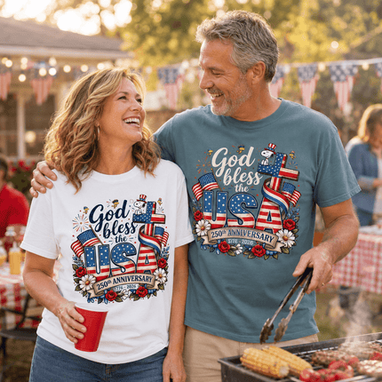 4_e7ff492d-bd9f-4050-bb63-a9b1f8f04cce - AuraNations - Comfort Colors God Bless The USA 250th Anniversary Cross Dog T-Shirt - White / S - 250TH ANNIVERSARY, ALL, COMFORT COLORS, NO CUSTOM, PRODUCTS, SNPY, TSHIRT