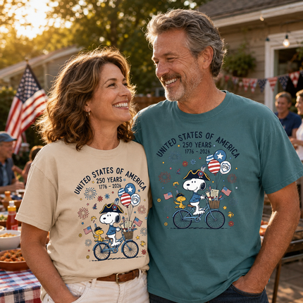 Comfort Colors 250th Anniversary USA Colonial Dog Bicycle T-Shirt