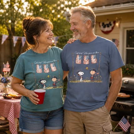 Comfort Colors God Shed His Grace On Thee Patriotic Colonial Friends T-Shirt
