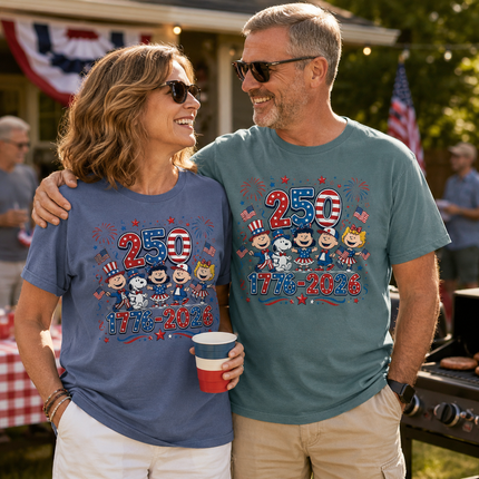 Comfort Colors 250 Years 1776-2026 Patriotic Squad Holiday T-Shirt
