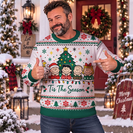 Funny Tis The Season Ugly Sweatshirt Christmas Cartoon Friends