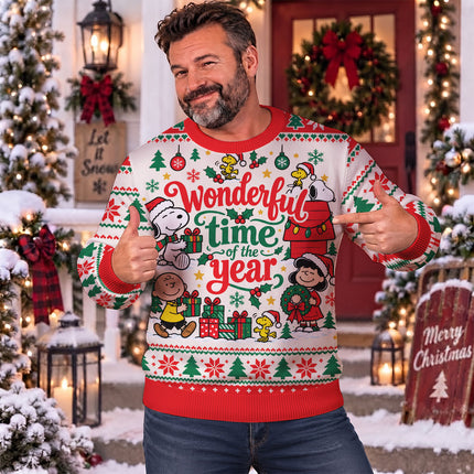 Funny Christmas Cartoon Ugly Sweatshirt Wonderful Time of the Year