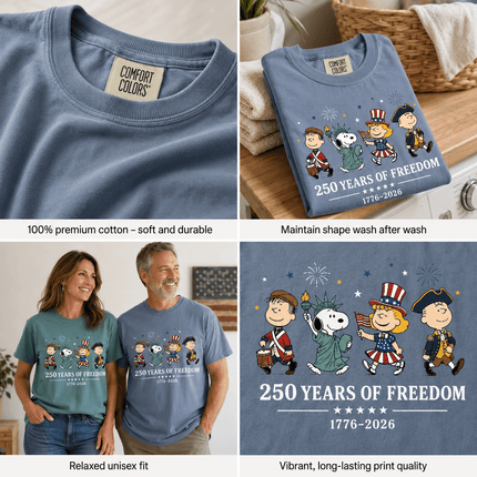 Comfort Colors 250 Years Of Freedom USA Historical Parade Squad T-Shirt