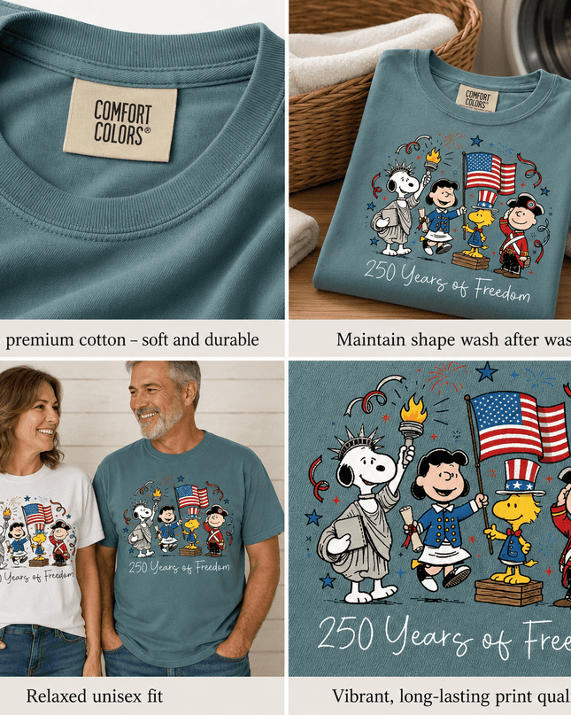 5_11cb77a7-413e-4fc8-838e-08f543927d20 - AuraNations - Comfort Colors 250 Years Of Freedom Patriotic Historical Costumes T-Shirt - Seafoam / S - 250TH ANNIVERSARY, ALL, COMFORT COLORS, NO CUSTOM, PRODUCTS, SNPY, TSHIRT