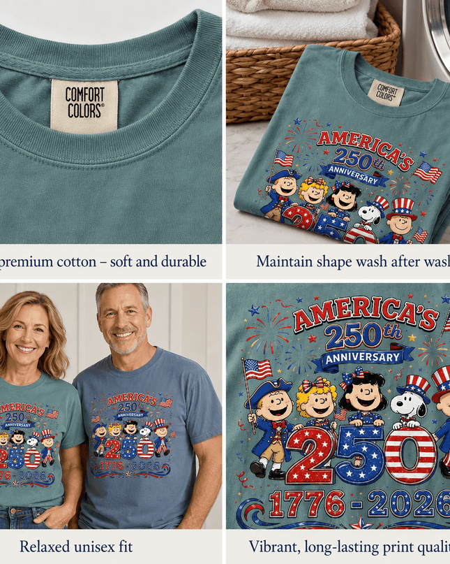 5_1a967c66-cc8c-4c2c-9dee-6b513204ac67 - AuraNations - Comfort Colors America 250th Anniversary 1776-2026 Patriotic Friends T-Shirt - Seafoam / S - 250TH ANNIVERSARY, ALL, COMFORT COLORS, NO CUSTOM, PRODUCTS, SNPY, TSHIRT