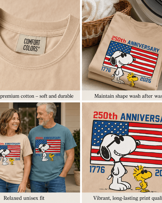 5_347be179-5825-4c8d-a37b-9cacbc483c00 - AuraNations - Comfort Colors 250th Anniversary USA Cool Dog Flag T-Shirt - Ivory / S - 250TH ANNIVERSARY, ALL, COMFORT COLORS, NO CUSTOM, PRODUCTS, SNPY, TSHIRT
