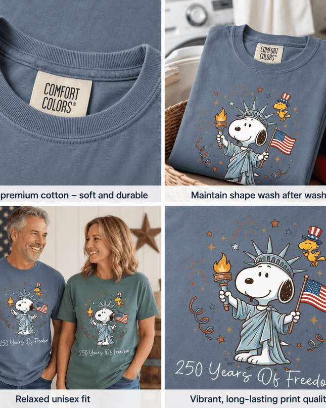 5_393c3e03-35a4-40e5-87b5-1ed92d724d3b - AuraNations - Comfort Colors 250 Years Of Freedom Liberty Patriotic Dog T-Shirt - Blue Jean / S - 250TH ANNIVERSARY, ALL, COMFORT COLORS, NO CUSTOM, PRODUCTS, SNPY, TSHIRT