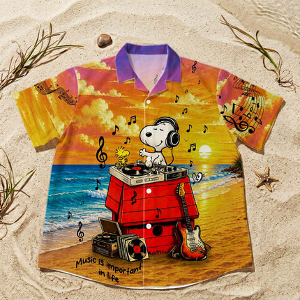 Sunset Beach Music Summer Hawaiian Shirt