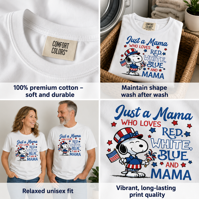 Comfort Colors 250th Anniversary USA Just A Mama T-Shirt