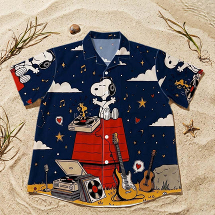 Music Night Sky Vintage Guitar Summer Hawaiian Shirt