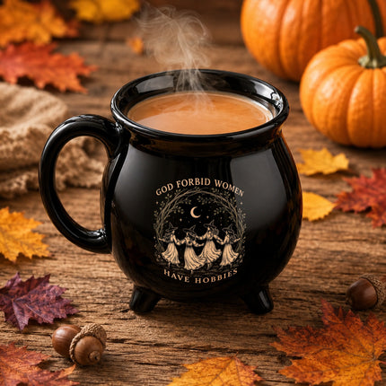 God Forbid Women Have Hobbies Witch Cauldron Mug Halloween