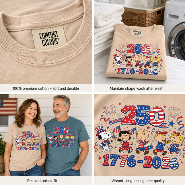 Comfort Colors 250 Years 1776-2026 Patriotic Marching Band T-Shirt