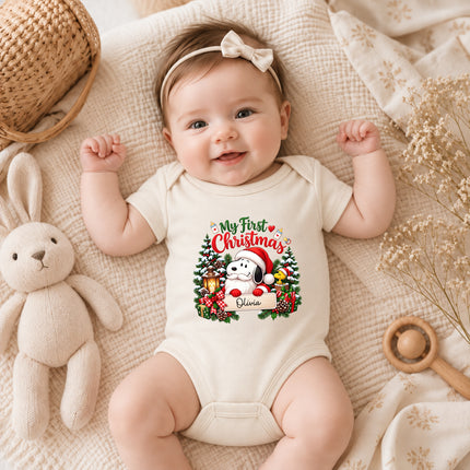 Personalized My First Christmas Baby Name Keepsake Baby Bodysuit
