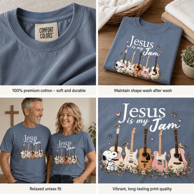 Comfort Colors Jesus Is My Jam Guitar Worship Music Christian T-Shirt