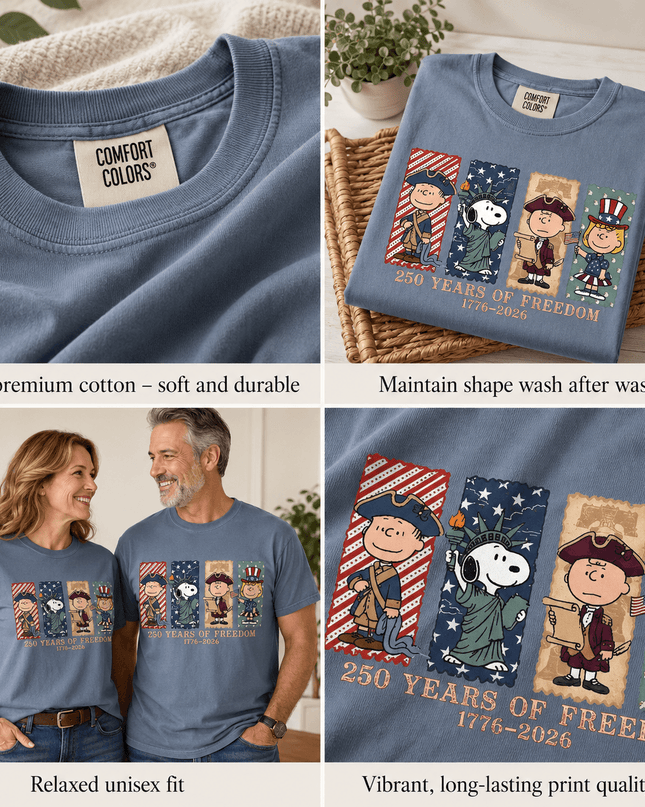 Comfort Colors 250 Years Of Freedom USA Historical Panel Squad T-Shirt
