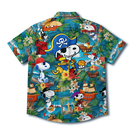Pirate Tropical Beach Floral Summer Vacation Hawaiian Shirt